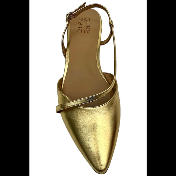 Naturalizer Women Hawaii Pointed Toe Slingback Flats Gold - Wide - Picture 2 of 3
